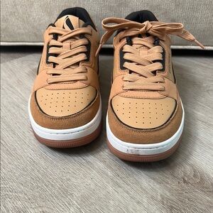 Skechers Tan and Black Sneakers with Classic Skate Style